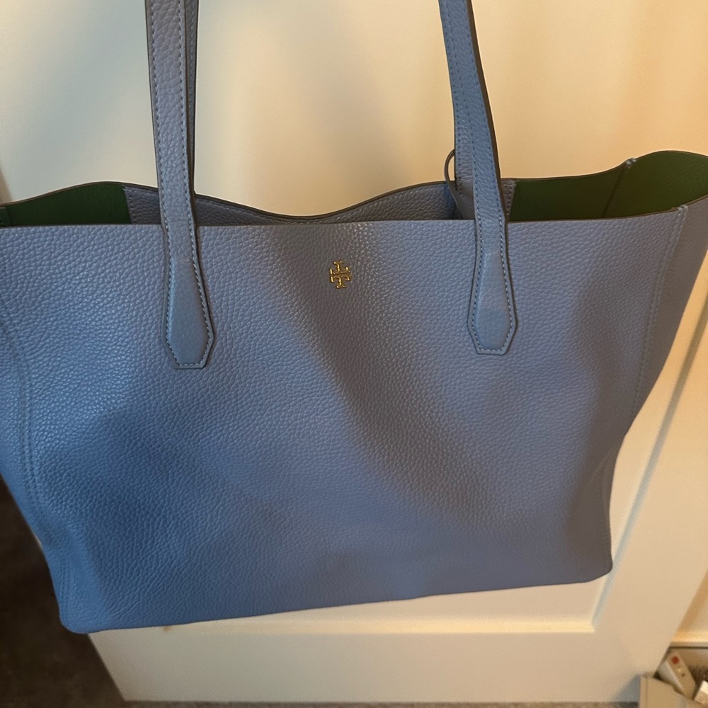 Periwinkle Tory Burch Leather Tote